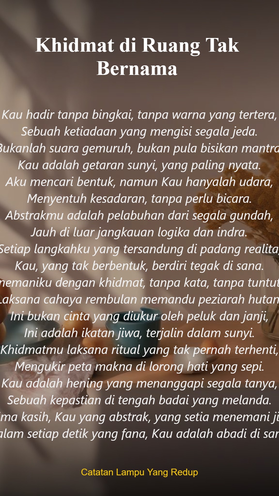 Khidmat di Ruang Tak Bernama